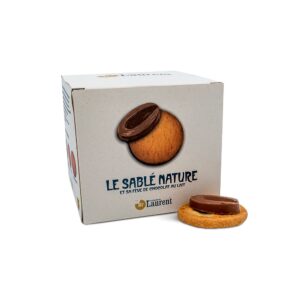 Boite de sablé nature et chocolat au lait